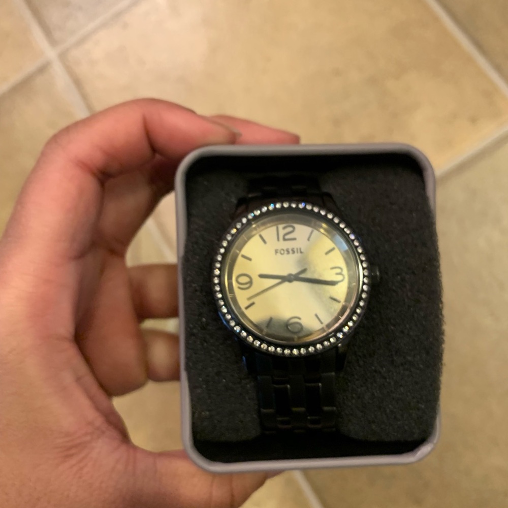 Black Fossil Watch